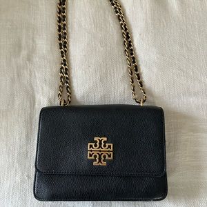 Tory Burch Britten Small Adiustable Shoulder Bag Black/Gold